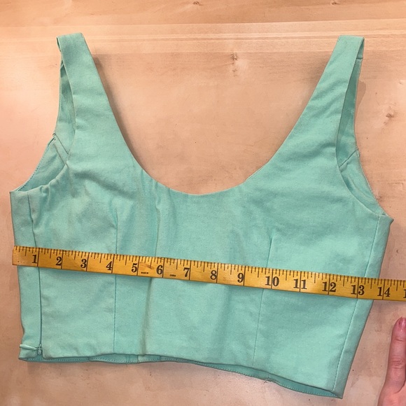 Mint Crop Top Tank Top, Low Cut, Plunge, Deep V Neck. Size Small. Mint Green! - Picture 5 of 8